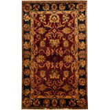 Hand-Knotted High-Quality Red and Black Area Rug