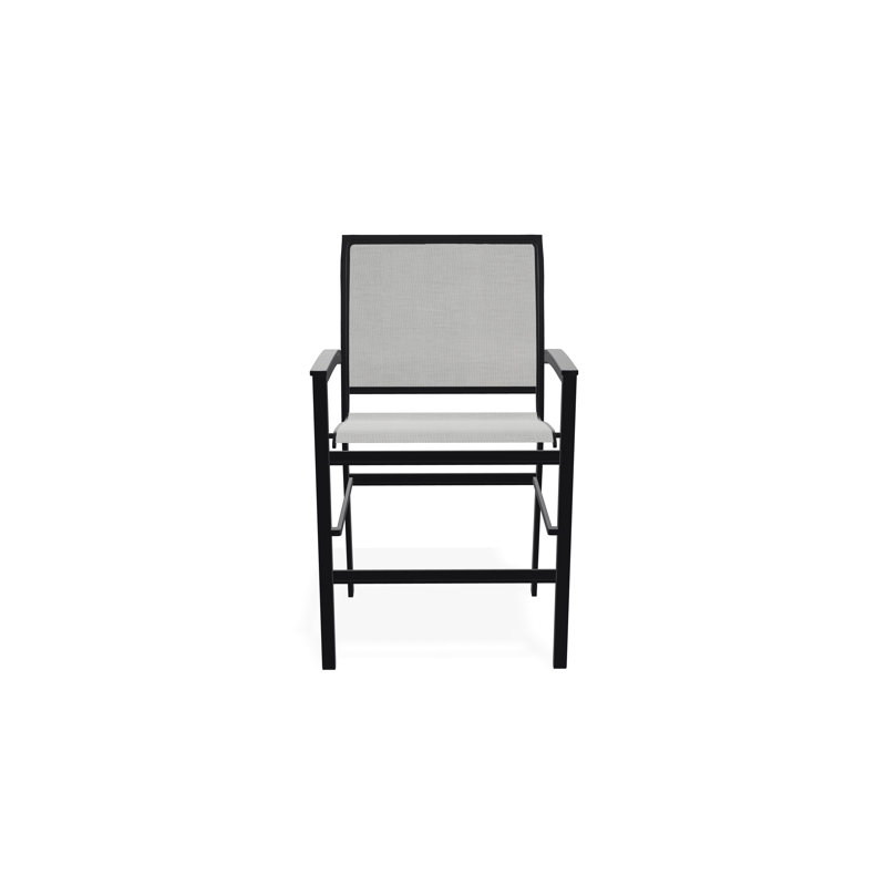 Chaise de café empilable en aluminium Bazza, Noir, Alliage Sunbrella®