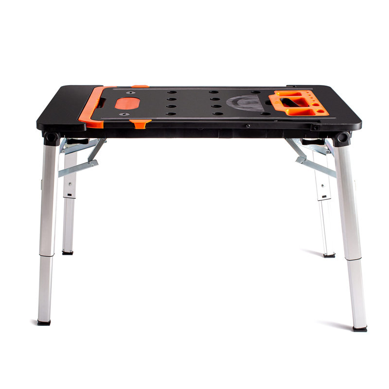 42.9'' W Plastic / Acrylic Top Height-Adjustable Workbench with Wheels