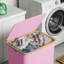 Panier à linge avec couvercle, grand panier à linge pliable de 110 L avec poignées en bambou pour la chambre à coucher, la salle de bain, le dortoir et la salle de lavage-463524906