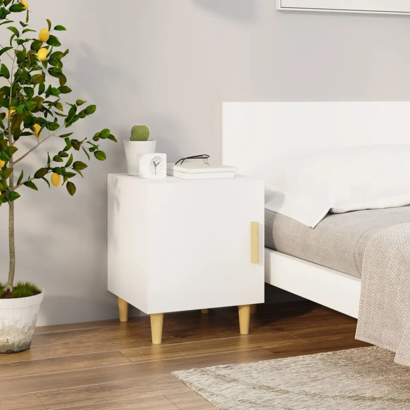 Letanosky 40 cm W Bedside Table, White