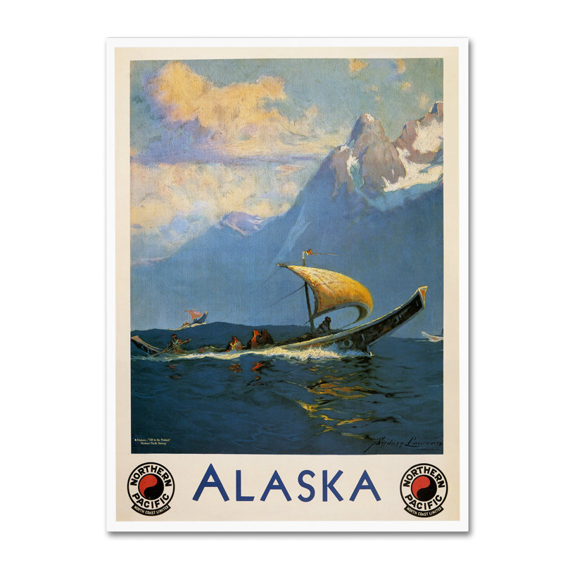 « rétro alaska », art mural sur toile tendue, H 32 po x l 24 po
