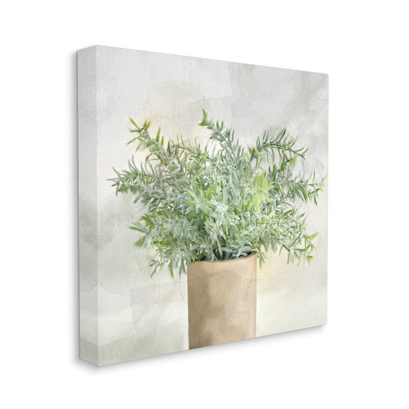 24" Rustic Potted Herb Plant Canvas Wall Art