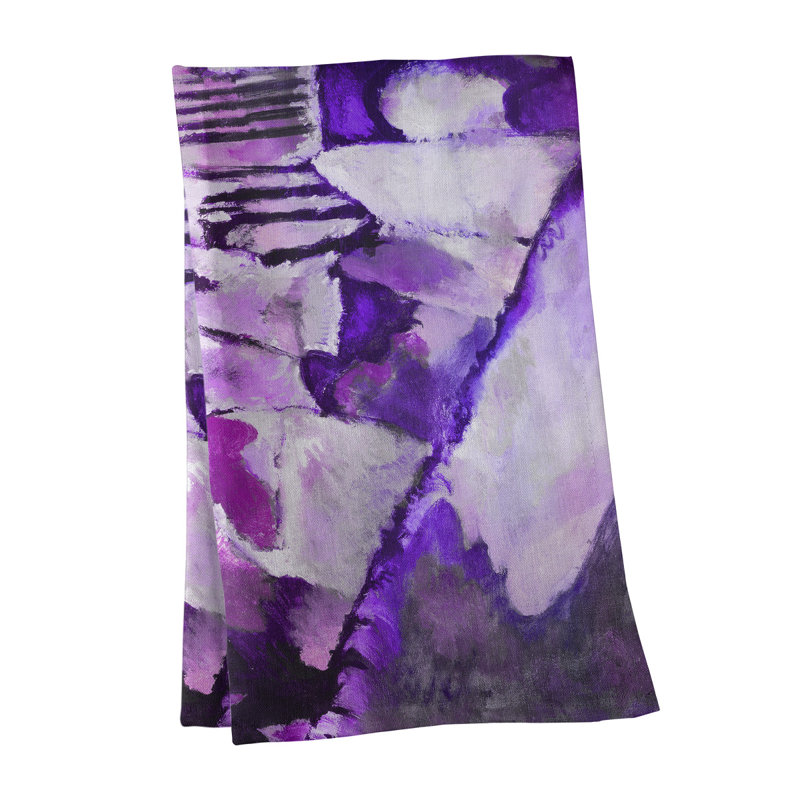 Serviette de thé paysager avec pluie, Sergé de coton, Mauve