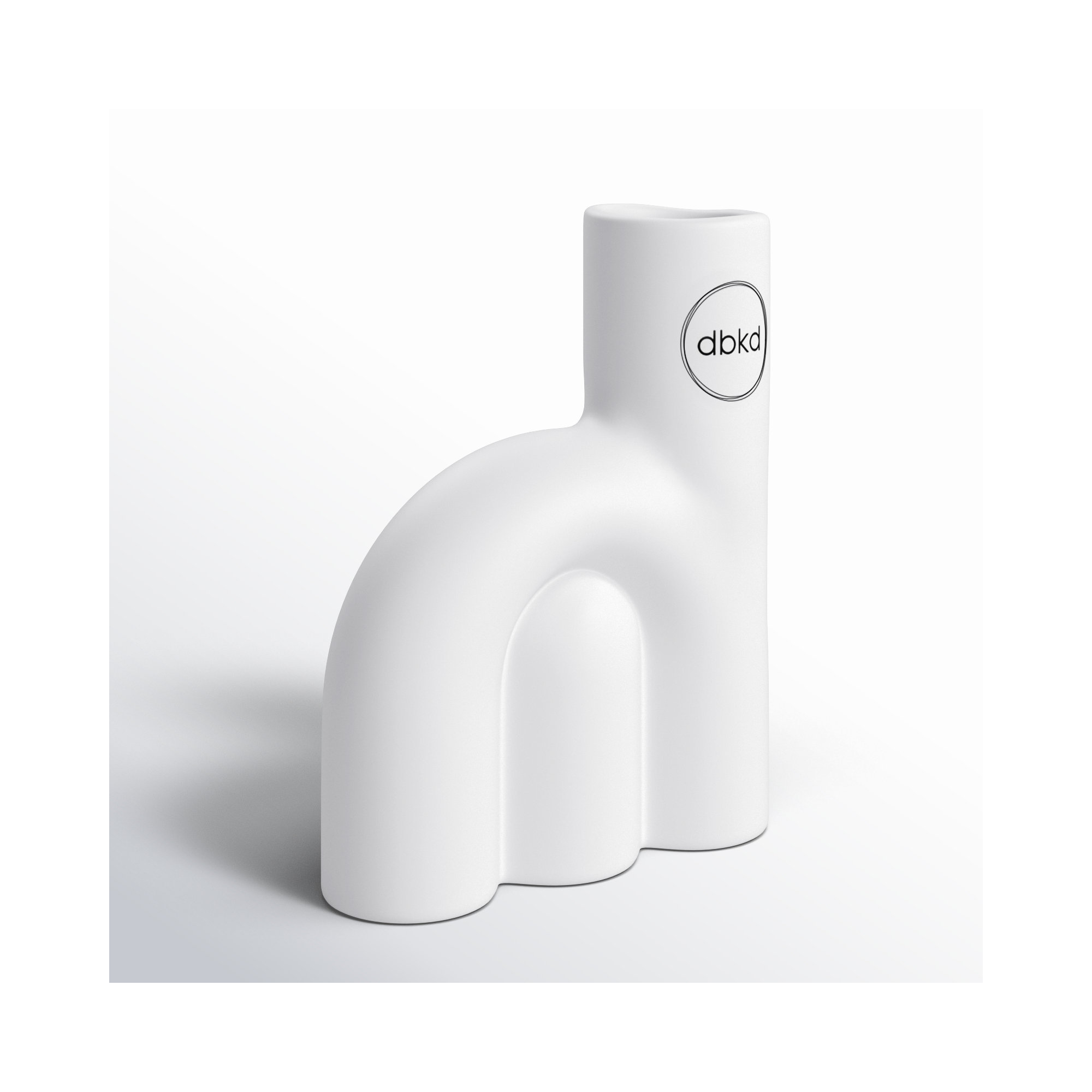 Ceramic Table Vase, 5.9" H x 4.75" W x 2" D, White