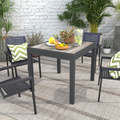 Montag Rectangular Metal Extendable Outdoor Dining Table , 80cm cm W 160cm cm D
