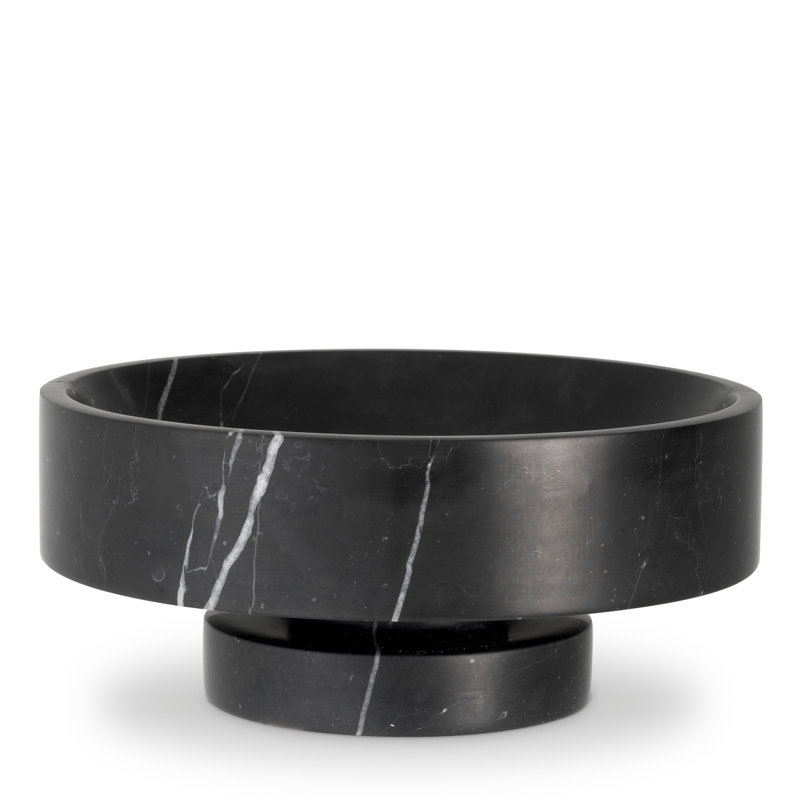 Santiago Marble Decorative Bowl, Honed Black