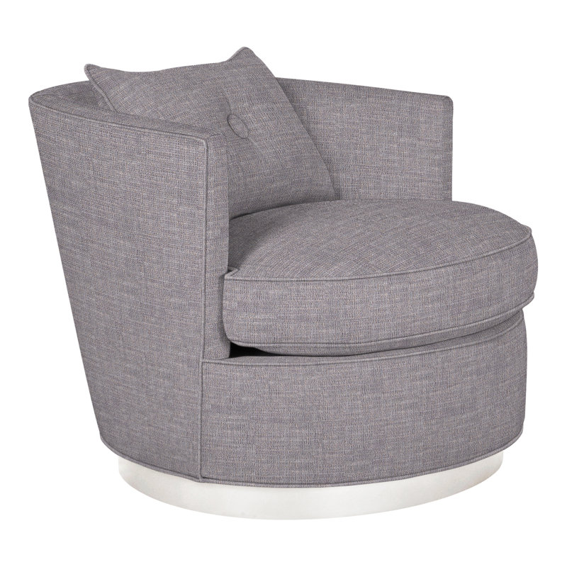 Michael Weiss 34" Bernadette Swivel Chair, Nomad Slate Crypton® Chenille, Casa Blanca