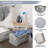 PE COATED COTTON/POLY LAUNDRY BIN LATTICE NAUTICAL BLUE RECTANGLE ASST SMALL SET/3