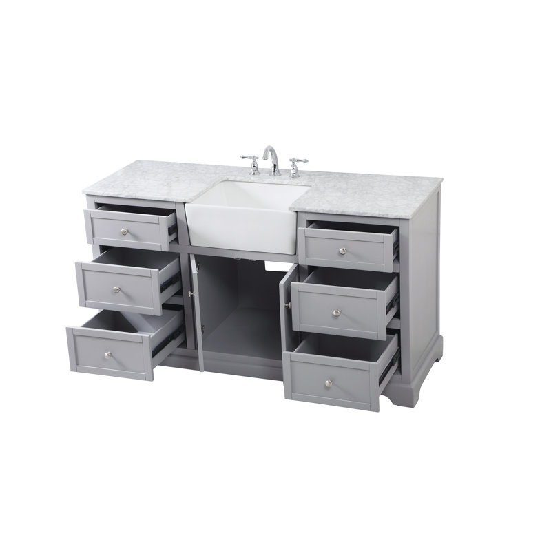 Ensemble de meuble-lavabo simple 60 po Pardue, Gris