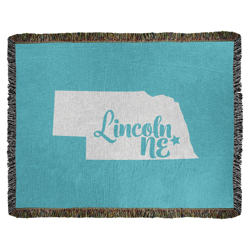 Hand Woven Throw Blanket, 37" x 52", Teal