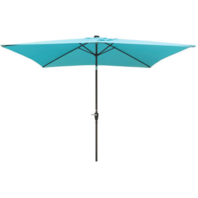 Parasol solaire rectangulaire 10 pi x 6,5 pi. Toile à décoloration. 26 lumières DEL. Fonctionnement facile. Mât noir. Gris moyen Parasol pour patio 10 x 6,5 pi. Auvent, imperméable et. , Temps de charge long.