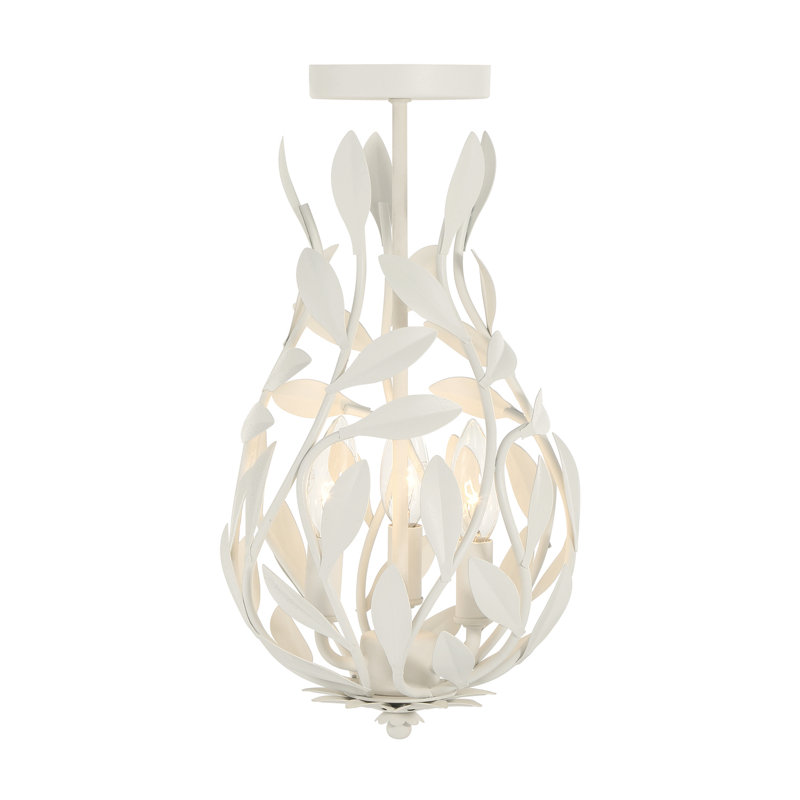 Plafonnier semi-encastré blanc mat 9 po Nerine, Blanc