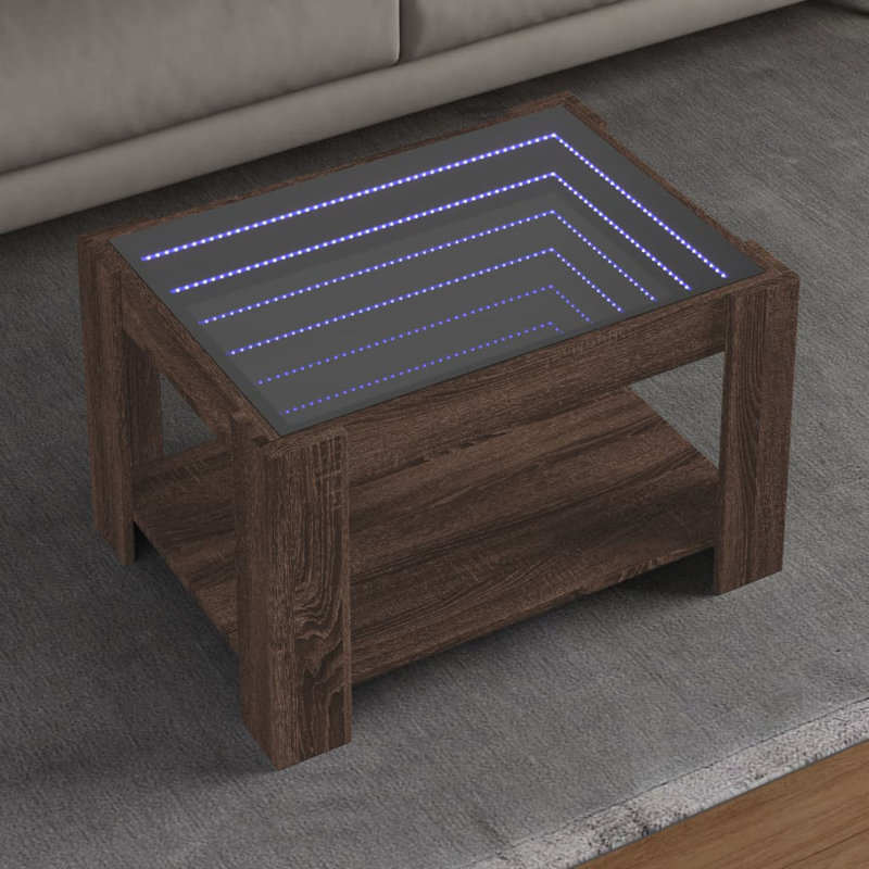 Dalvin Coffee Table with Storage, Brown Oak, 45cm H x 73cm L x 53cm W