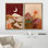IDÉE4WALL, reproduction d'art sur toile encadrée, lune et soleil, désert, sud-ouest, paysages, nature sauvage, illustrations, art moderne, rustique décoratif pour le salon, la chambre à coucher, bureau, 16 po x 24 po x 2 po blanc