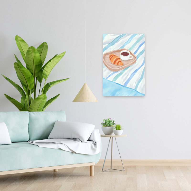 «Cozy Breakfast In Bed», reproduction d'art mural contemporain, 24" H x 16" W