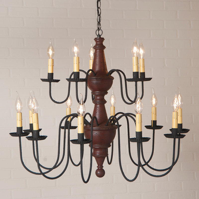 Whitmire 15 - Light Dimmable Classic / Traditional Chandelier, Plantation Red