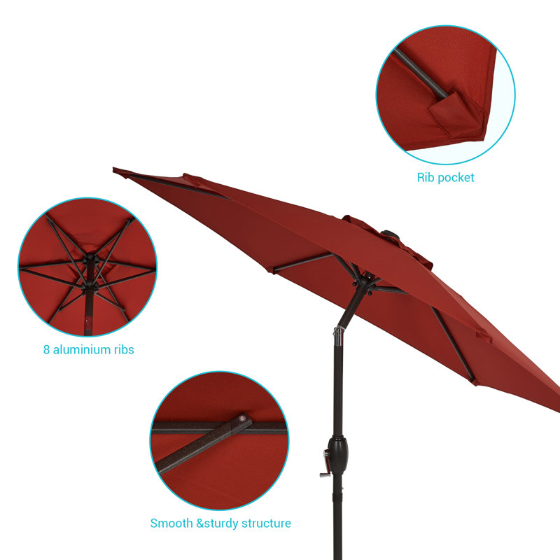 Parasol de marché 90 po Daljeet, Rouge chili