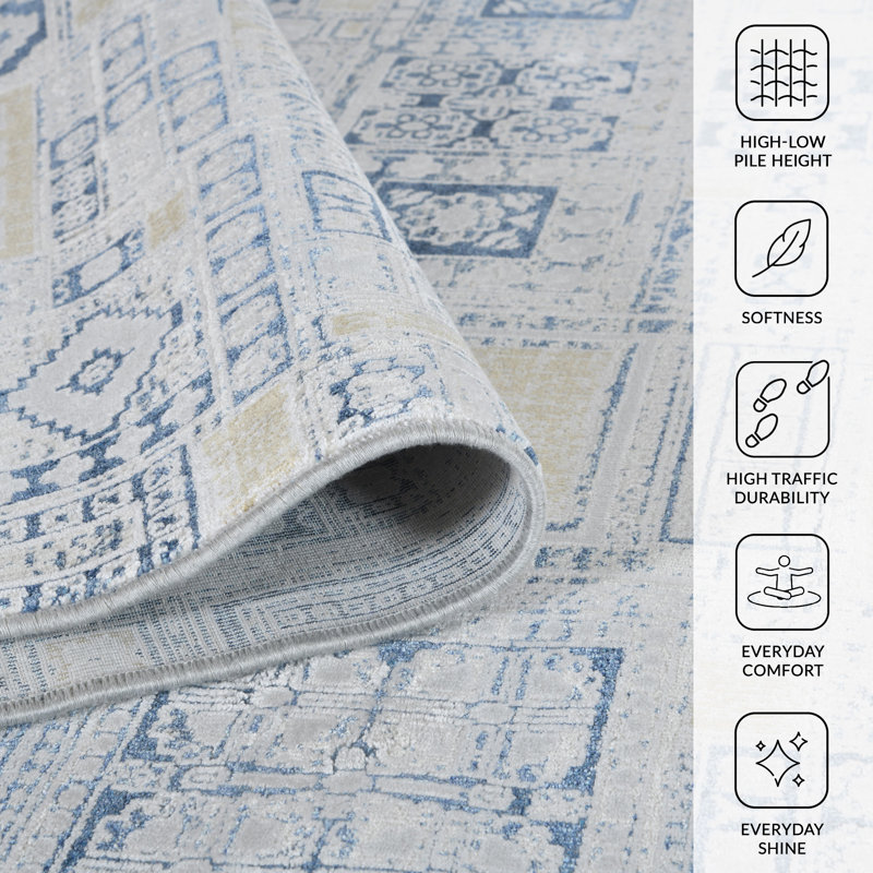 Palmea Geometric Indoor Rug, Rectangle 4'1" x 6'