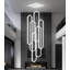 Lustre moderne 25 "à 6 anneaux DEL à intensité variable argent-130135633