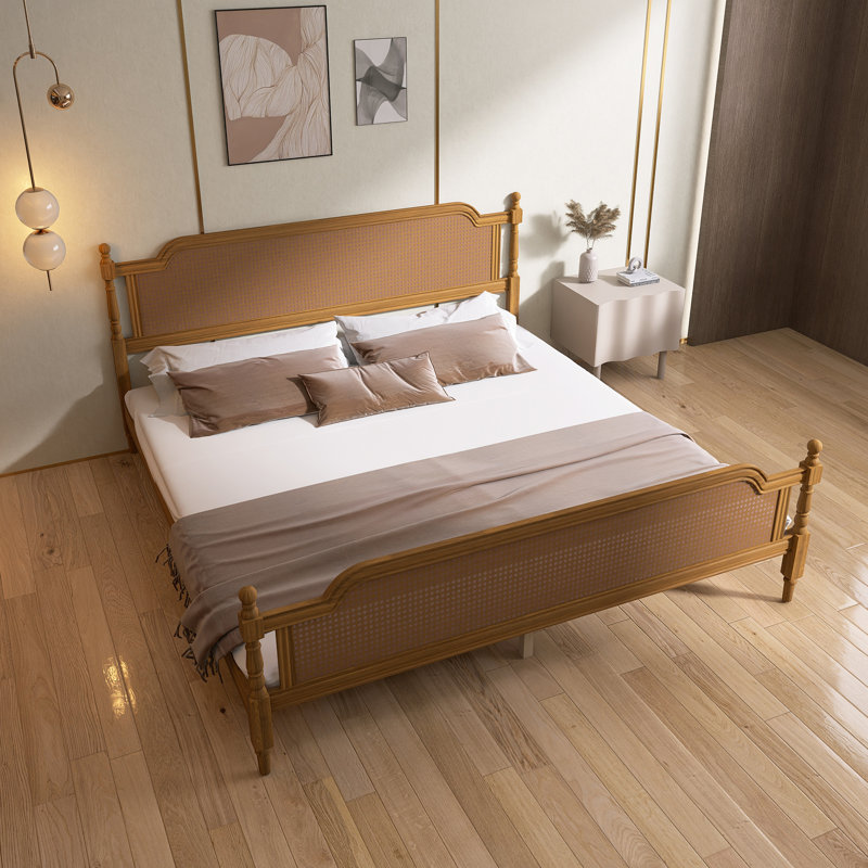 Structure de lit de style traditionnel, aucun sommier requis, Brun, Roi