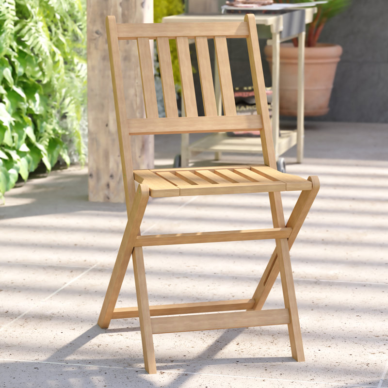 Chaises de bistro de patio pliantes en bois d'acacia intérieur / extérieur Enerson