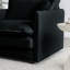 Fauteuil Comfy personnalisé à assise simple en chenille noire avec structure stable