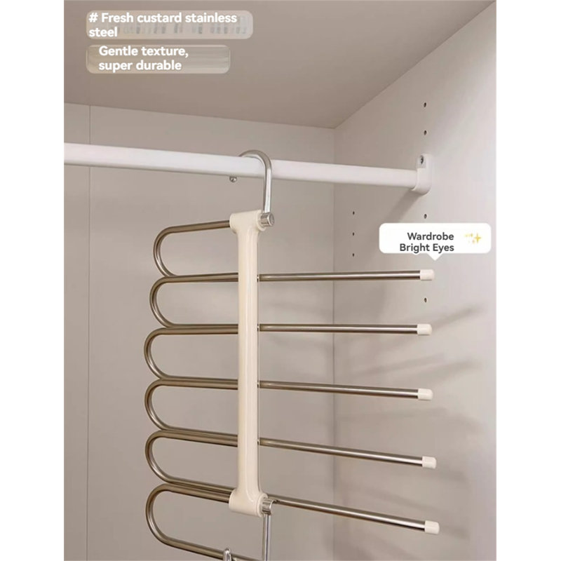 Cintre pour pantalons pliable en acier inoxydable, 6