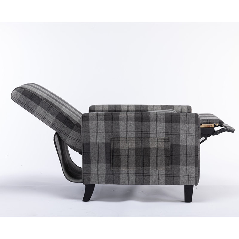 Fauteuil inclinable rembourré, 100% lin gris foncé / gris clair
