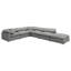 Canapé modulaire capitonné gris 6 pièces Keyes-593642496