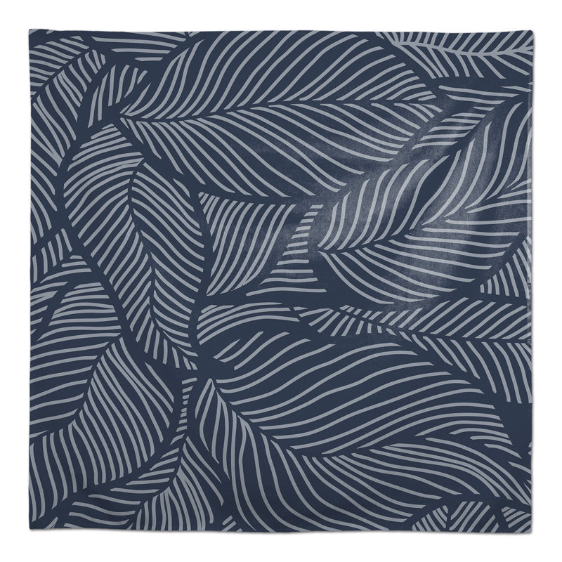 Dense Leaves Gray 4 Tablecloth, Blue