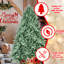 Arbre de Noël 7,5 pi avec teinte bleue, 2908 pointes pour une apparence dense et réaliste, installation rapide à charnières, support en métal fiable de 7,5 pi, couleur, pointes Pe +, conception festive complète, système de branches,