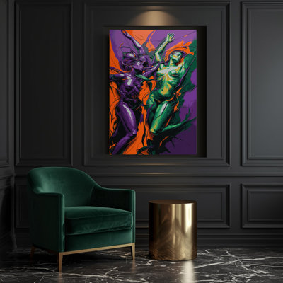 Abstrait art figuratif sur toile mauve 24