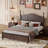 Wood Platform Bed Frame,Retro Style Platform Bed With Wooden Slat Support-800915627-780869102