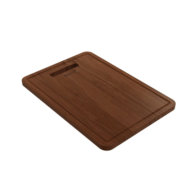 Wooden Cutting Board With Handle - Sapele Mahogany Wood; Compatible With 1500, 1501, 1551 And 1604 Sinks, 16.75"L x 11.63"W