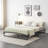Bed Frame with Velvet Headboard Wingback and Deep Button Tufted Headboard-819945300