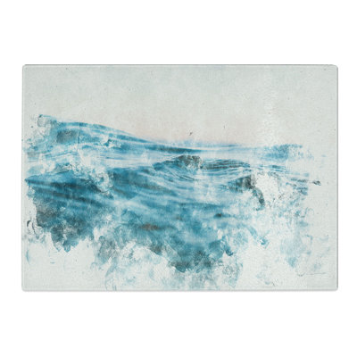 Tempered Glass Rising Ocean Chopping Board