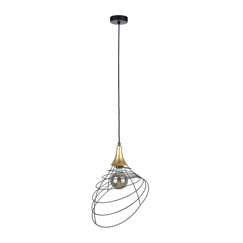 Tayeb 1 - Light Single Pendant, Black/Gold