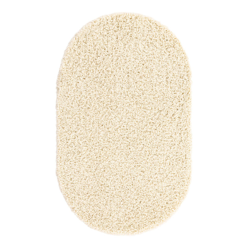 Tapis ivoire à poil long Eginhardt, Ovale 3 pi 1 po x 5 pi 3 po