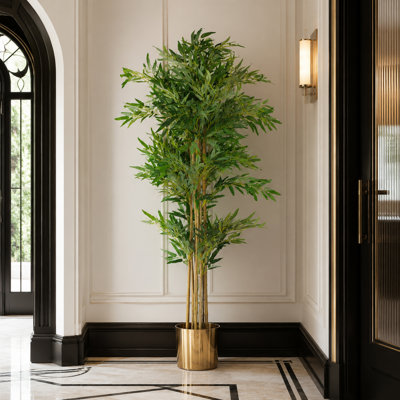 Faux Tree in Metal Planter