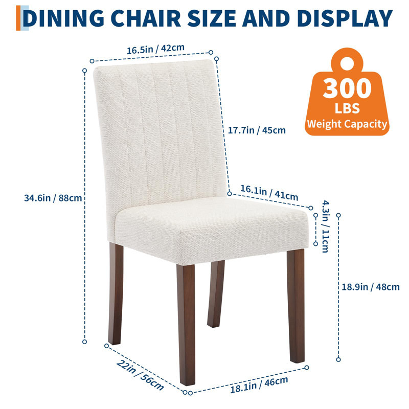 Upholstered Dining Chair, Beige, 4, Beige