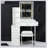 Compact Vanity Table Set With LED Mirror, Power Station, Hair Dryer Bracket, And Padded Stool For Small Bedrooms-1424777430