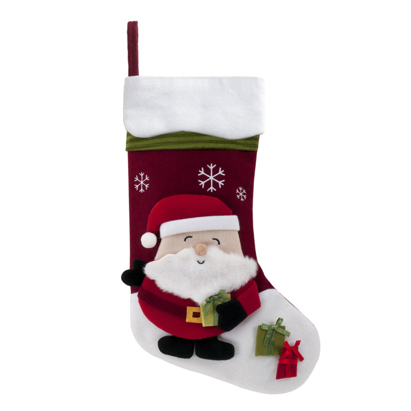 Bonnet de neige père Noël avec bas de Noël personnalisé