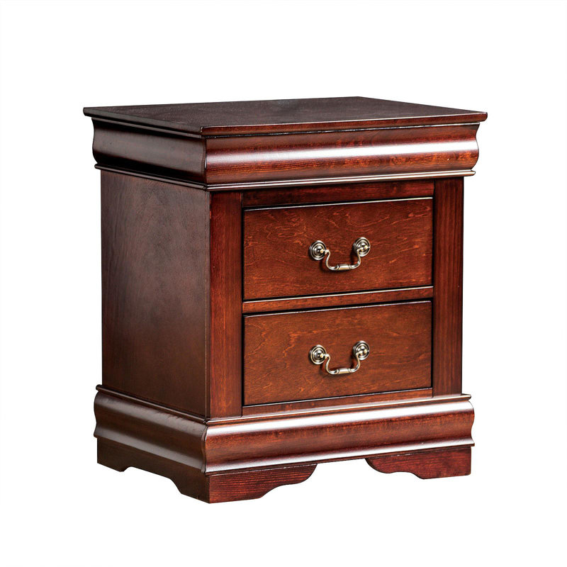 Table de chevet à l'épreuve de la poussière avec tiroirs en queue d'aronde de style transitionnel 1Pc, Cerisier