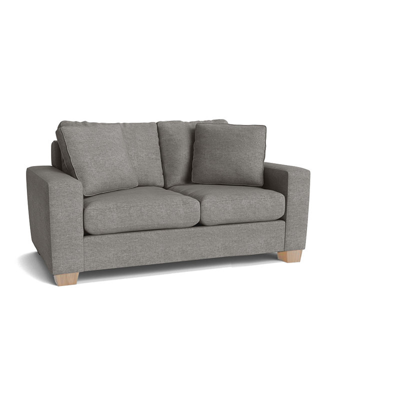 Causeuse à accoudoirs carrés de 64 po avec coussins réversibles Anastase, Non fini, Indigo Entice