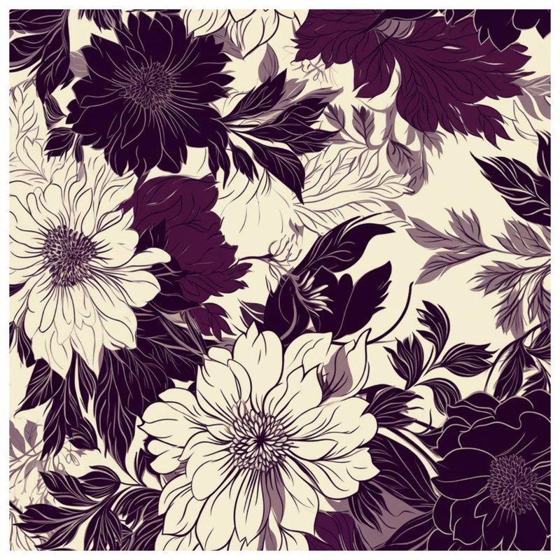 Detailed Floral Illustration Comforter, Queen