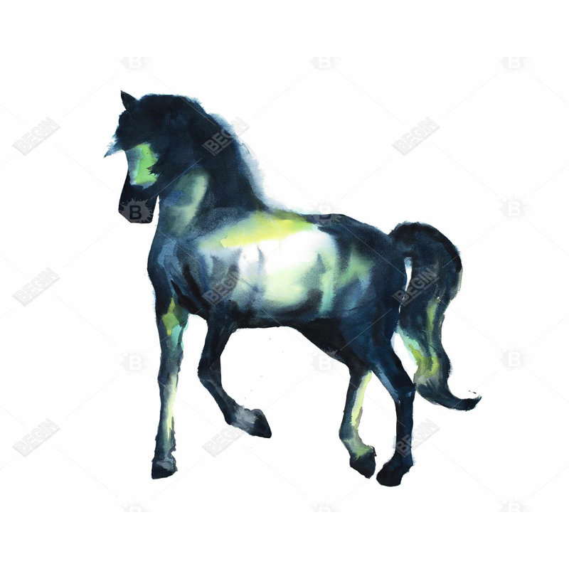 "Cheval élégant" sur toile, H 48 po x l 60 po