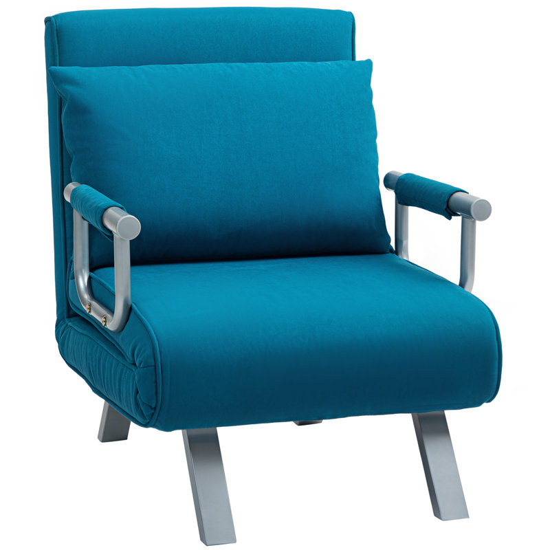 Sohum Single 69cm Upholstered Convertible Sofa, Blue, 80'' H x 69'' W x 65'' D