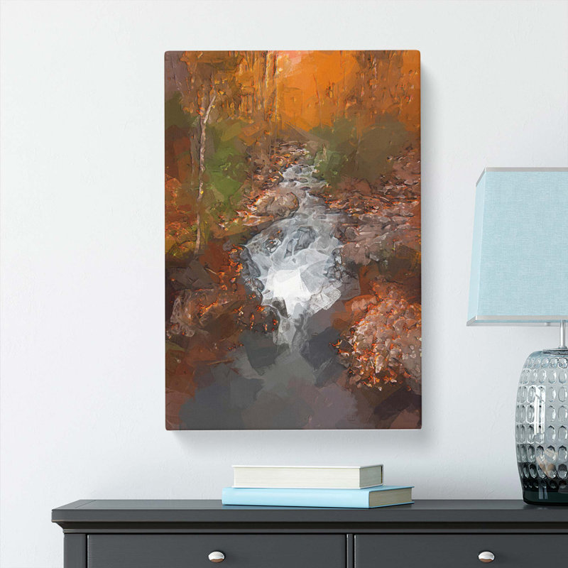 Woodland Stream In Abstract - Wrapped Canvas, 50cm H x 35cm W x 3cm D