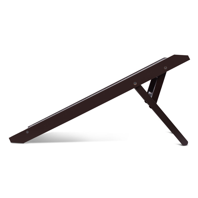 Espresso Adjustable Wooden Pet Ramp with Grip Carpet
